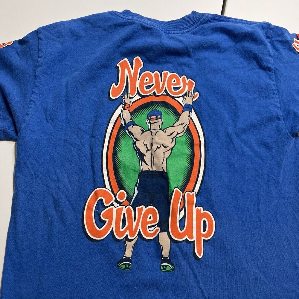John Cena WWE Blue T Shirt Youth Medium Logo - Picture 7 of 8